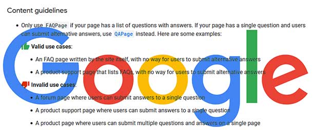 Google FAQ Guidelines