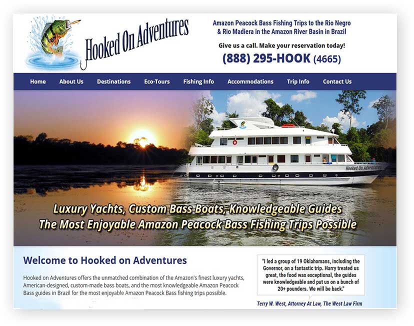 Hooked on Adventures Homepage