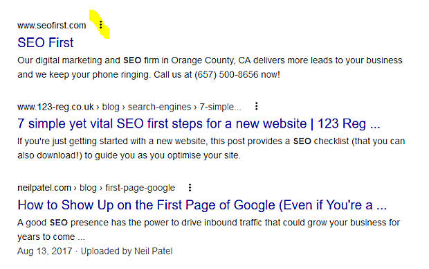 SEO First in SERPS