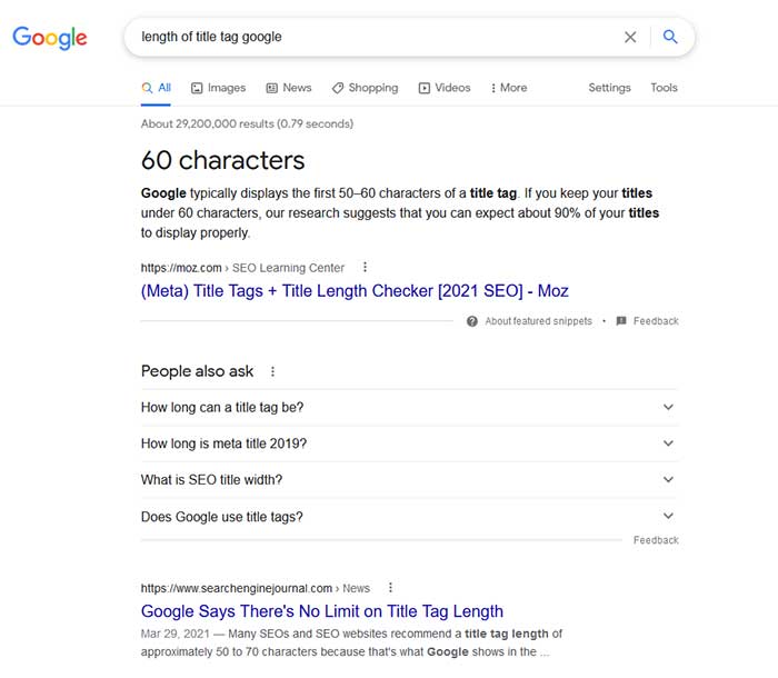 Google Title Tag Length Myth